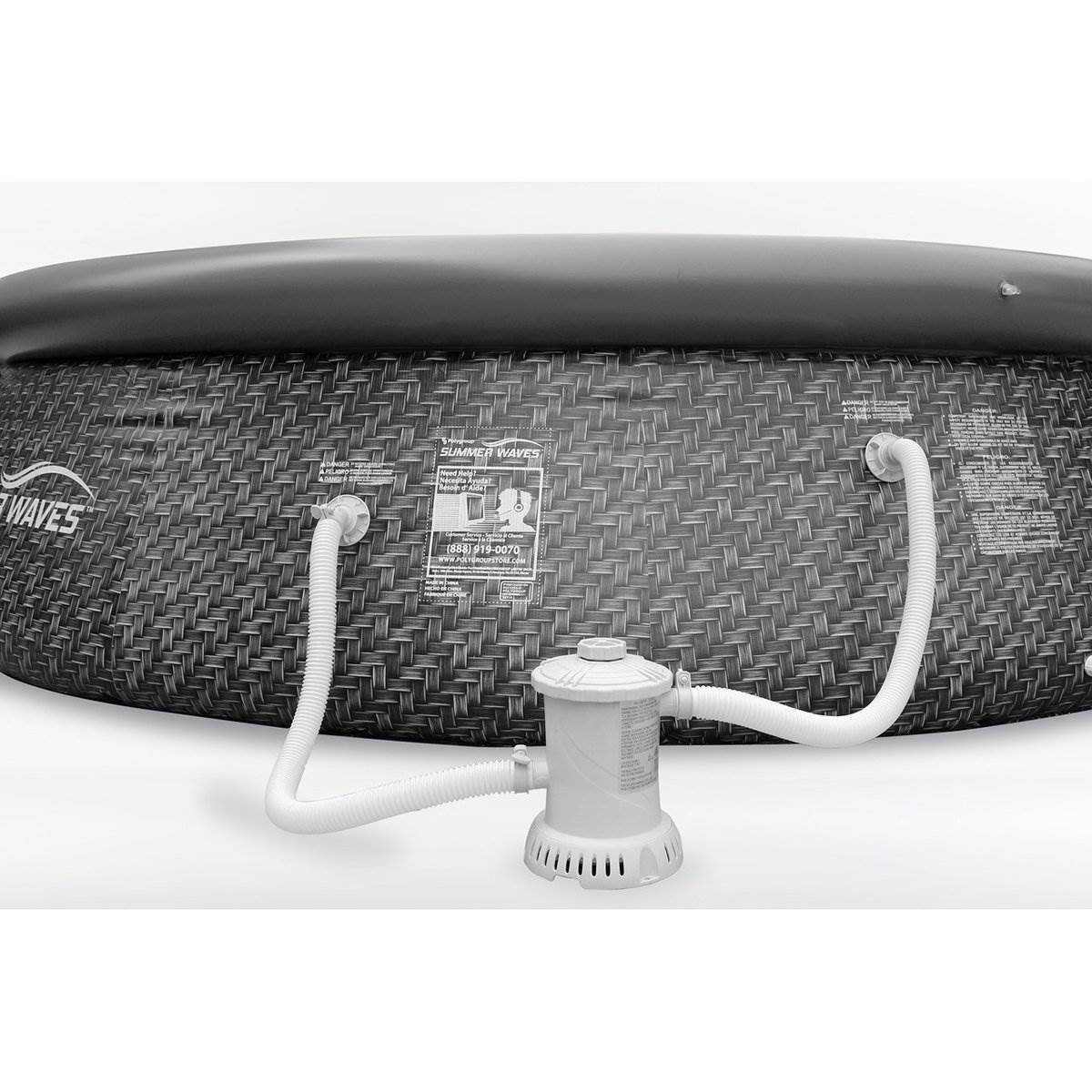 Summer Waves 12ft x 33in Inflatable Above Ground Pool with Pool Chemical Kit