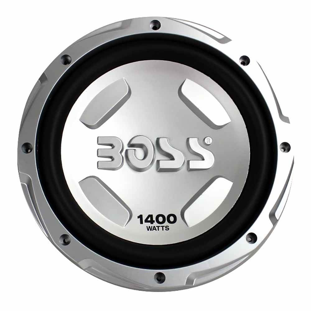 Boss Chaos 12" 1400W Subwoofer (2 Pack) + Amplifier + Sub Box Enclosures Pair