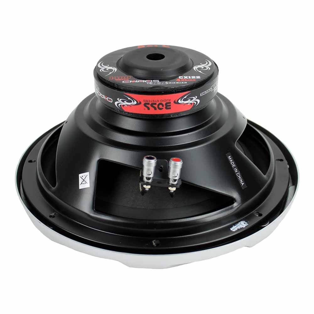 Boss Chaos 12" 1400W Subwoofer (2 Pack) + Amplifier + Sub Box Enclosures Pair