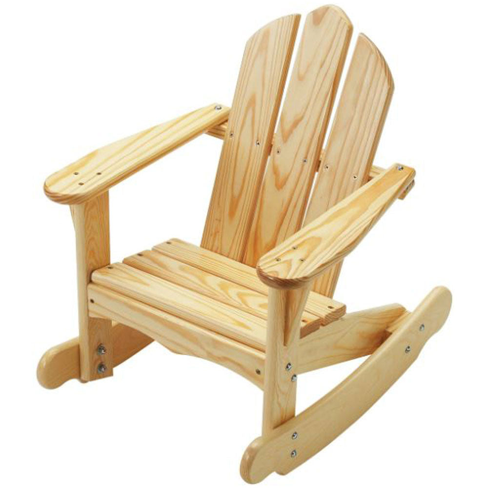 Little Colorado Knotty Pine Kids Adirondack Rocking Chair, Unfinished (Open Box)