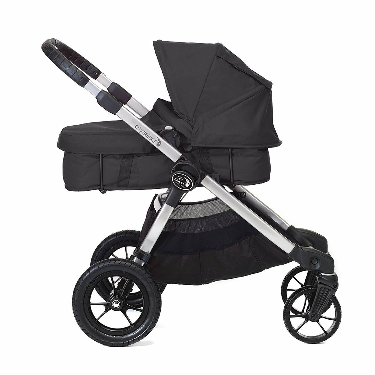 Baby Jogger City Mini Compact Baby Travel Stroller + Pram Bassinet Kit