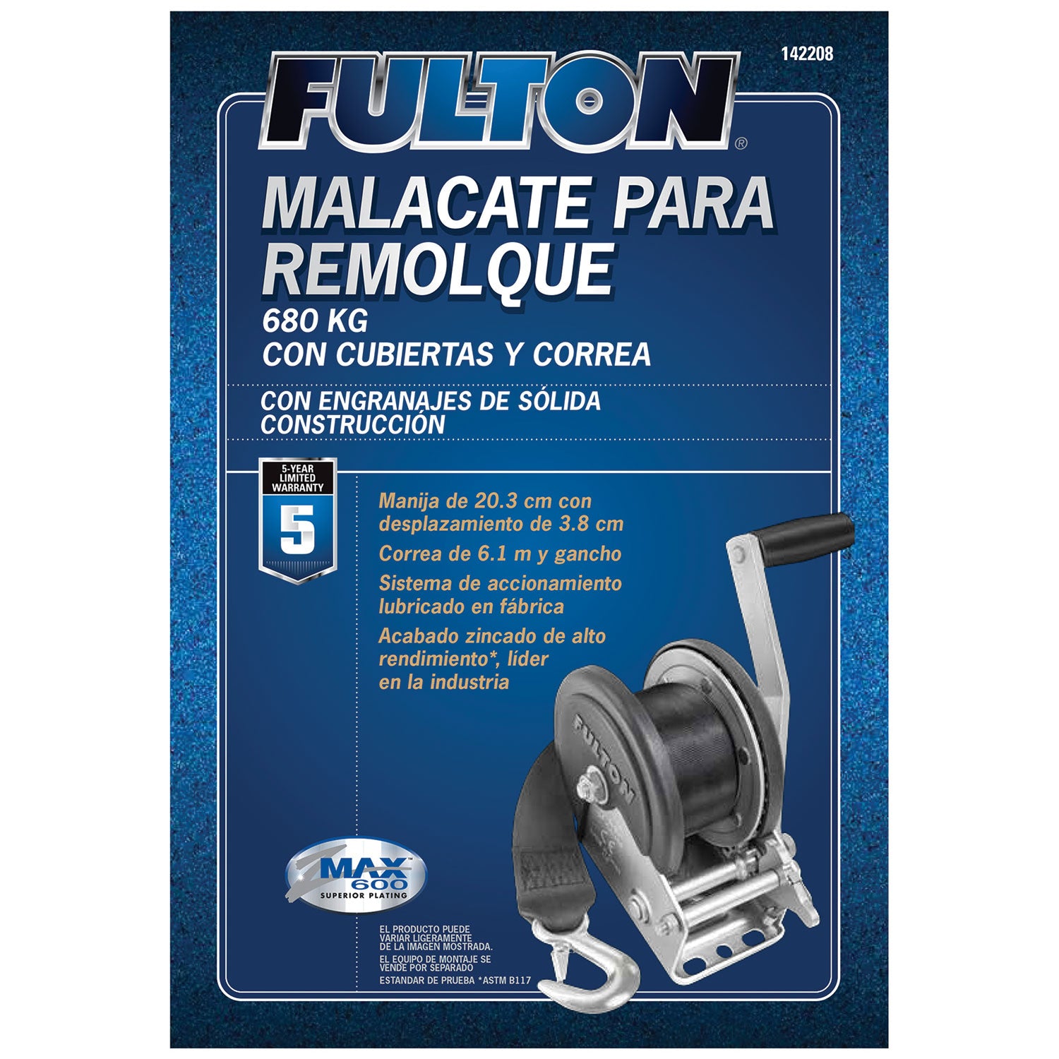 Fulton 142208 Single Speed Tow Winch with 20 Inch Strap, 1500 Pound Capacity - VMInnovations