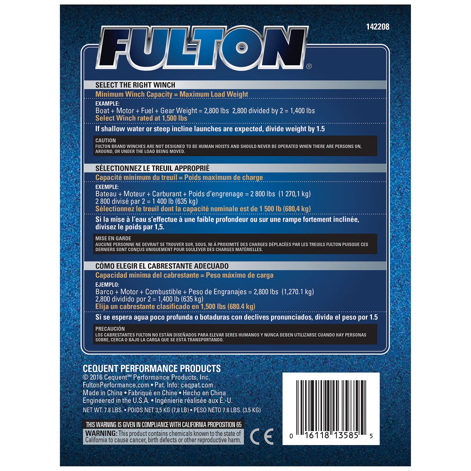 Fulton 142208 Single Speed Tow Winch with 20 Inch Strap, 1500 Pound Capacity - VMInnovations