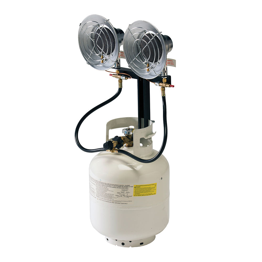 Texsport Bulk Tank Double Ceramic Burner Propane Gas Convection Heater, Silver
