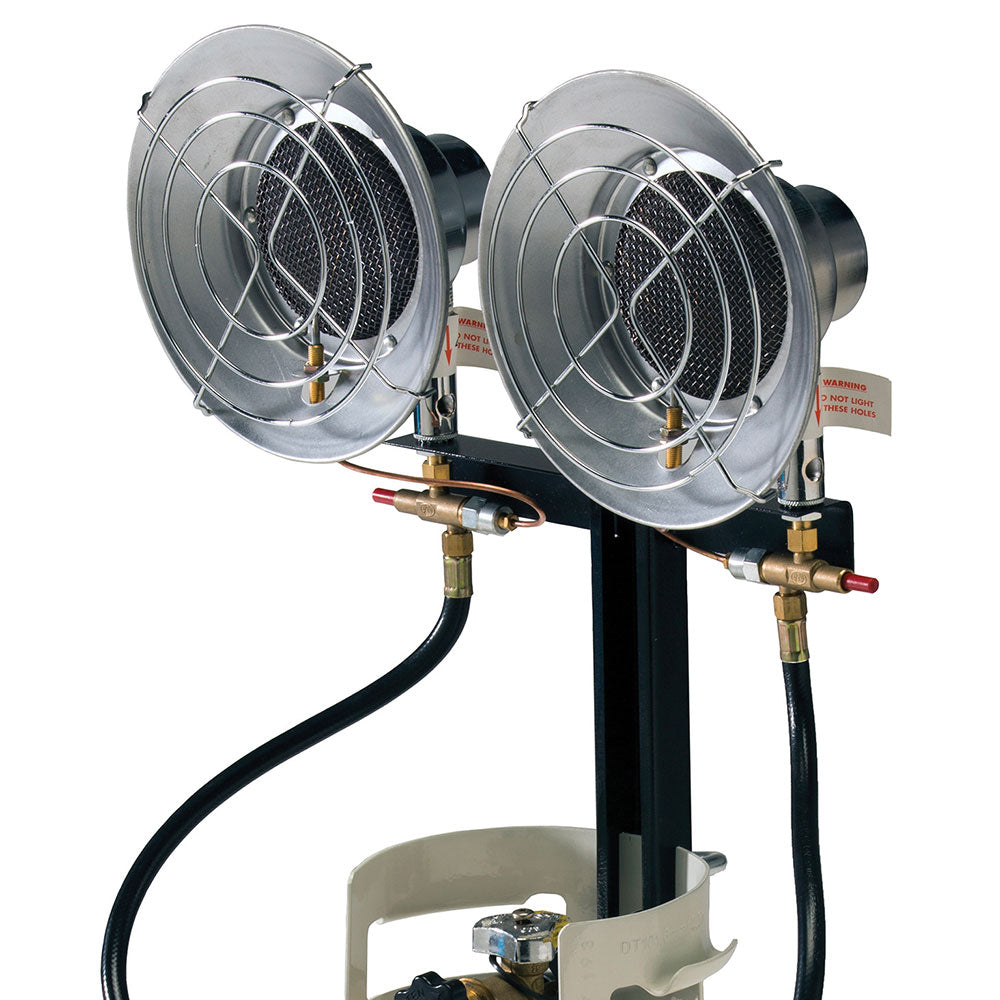 Texsport Bulk Tank Double Ceramic Burner Propane Gas Convection Heater, Silver