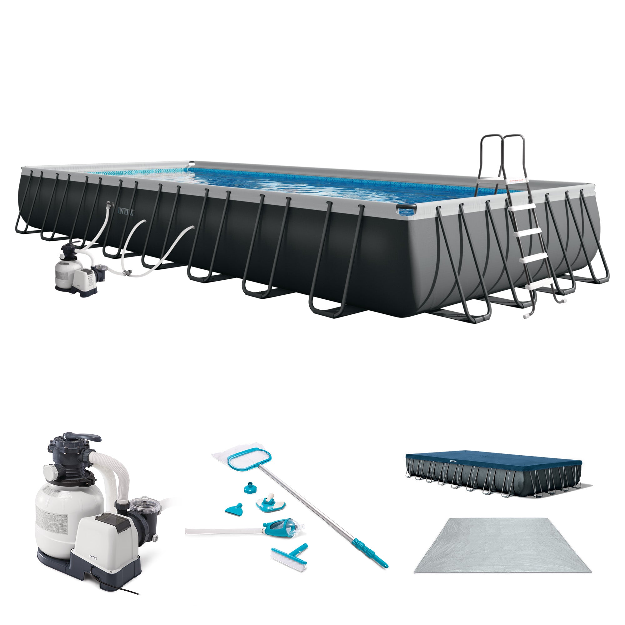 Intex 32ft x 16ft x 52in Ultra XTR Rectangular Pool Set with Maintenance Kit - VMInnovations
