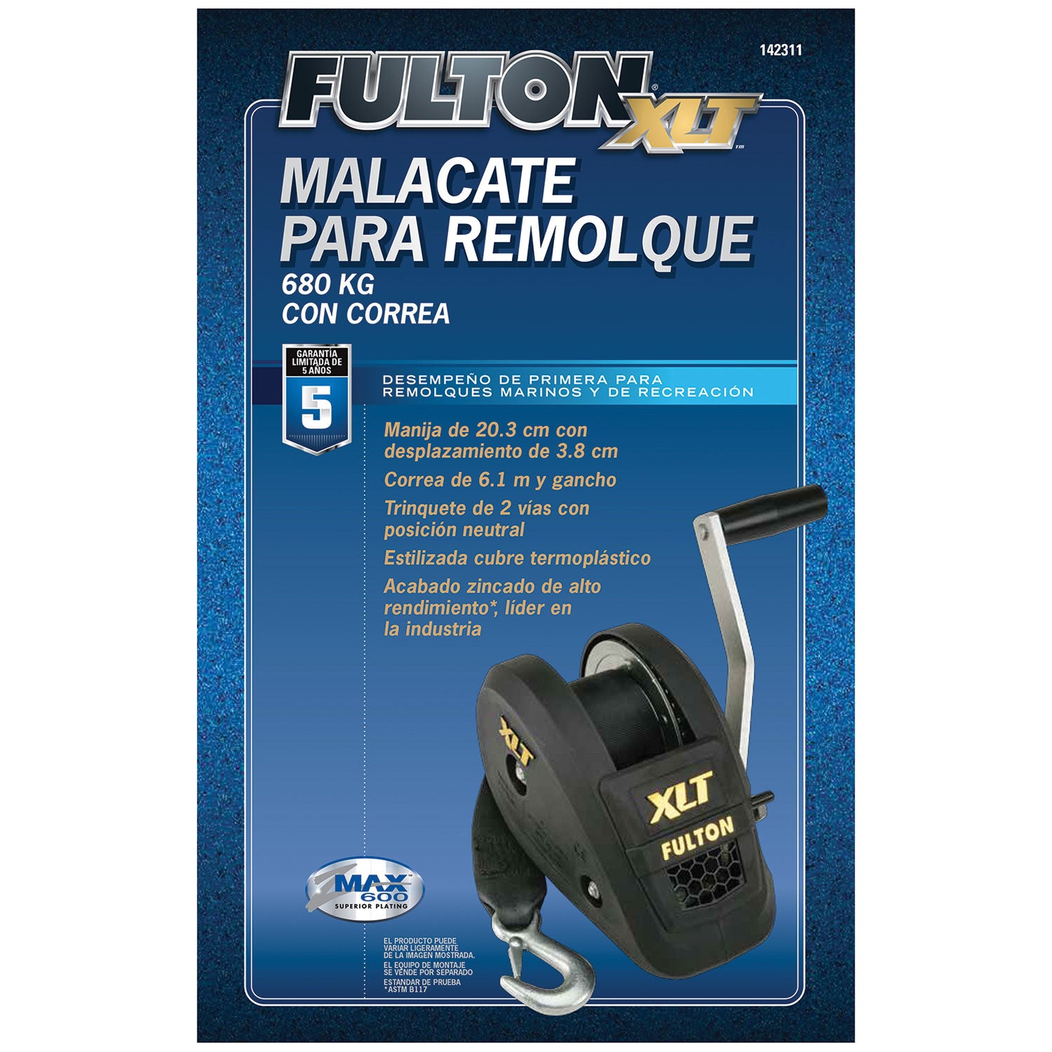 Fulton 142311 Single Speed Trailer Winch with 20 Feet Strap, 1400 Pound Capacity - VMInnovations