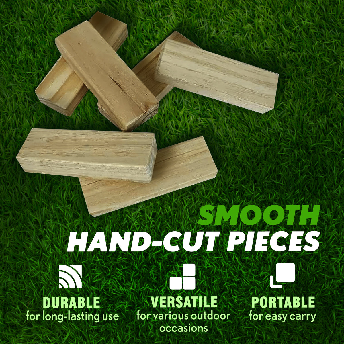 YardGames Giant Tumbling Wood Stacking Game 56 Natural Pine Blocks (Open Box) - VMInnovations