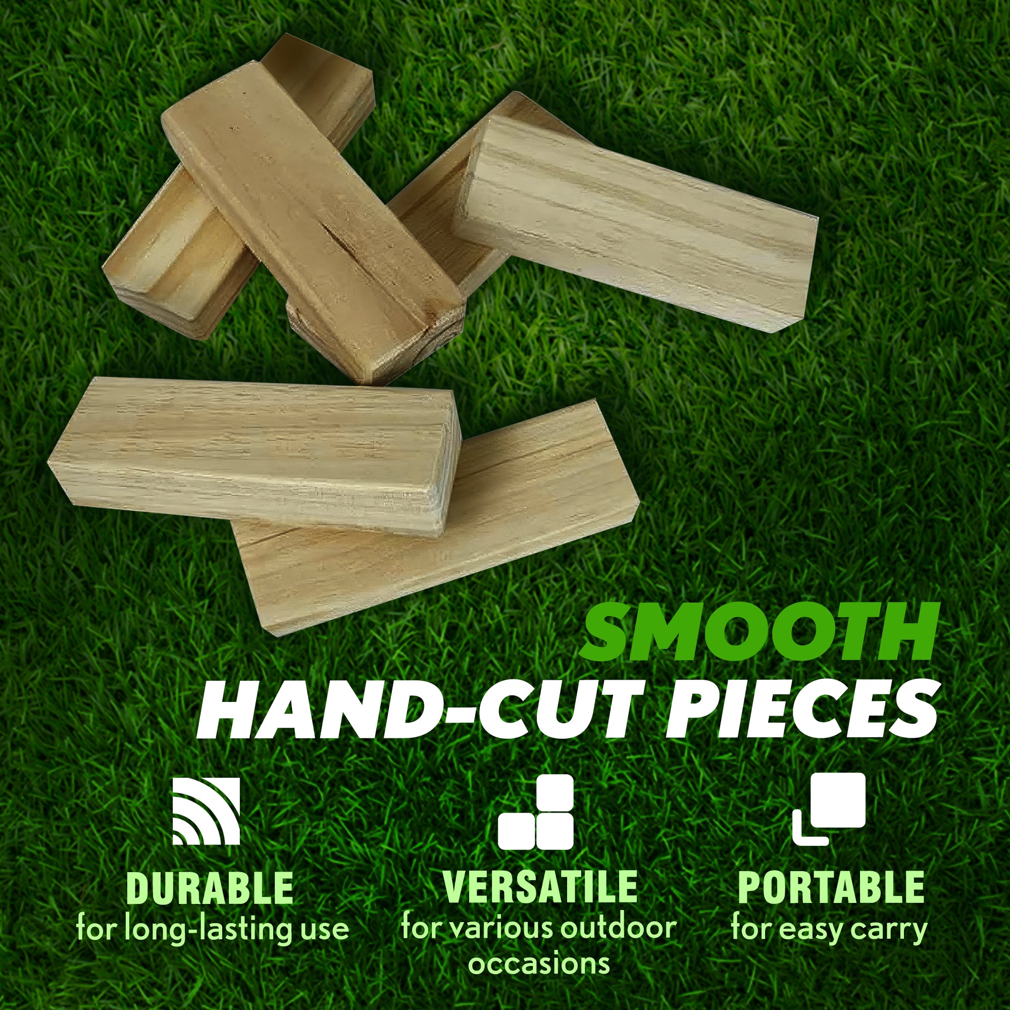 YardGames Giant Tumbling Timbers Wood Stacking Game with 56 Pine Blocks (Used) - VMInnovations