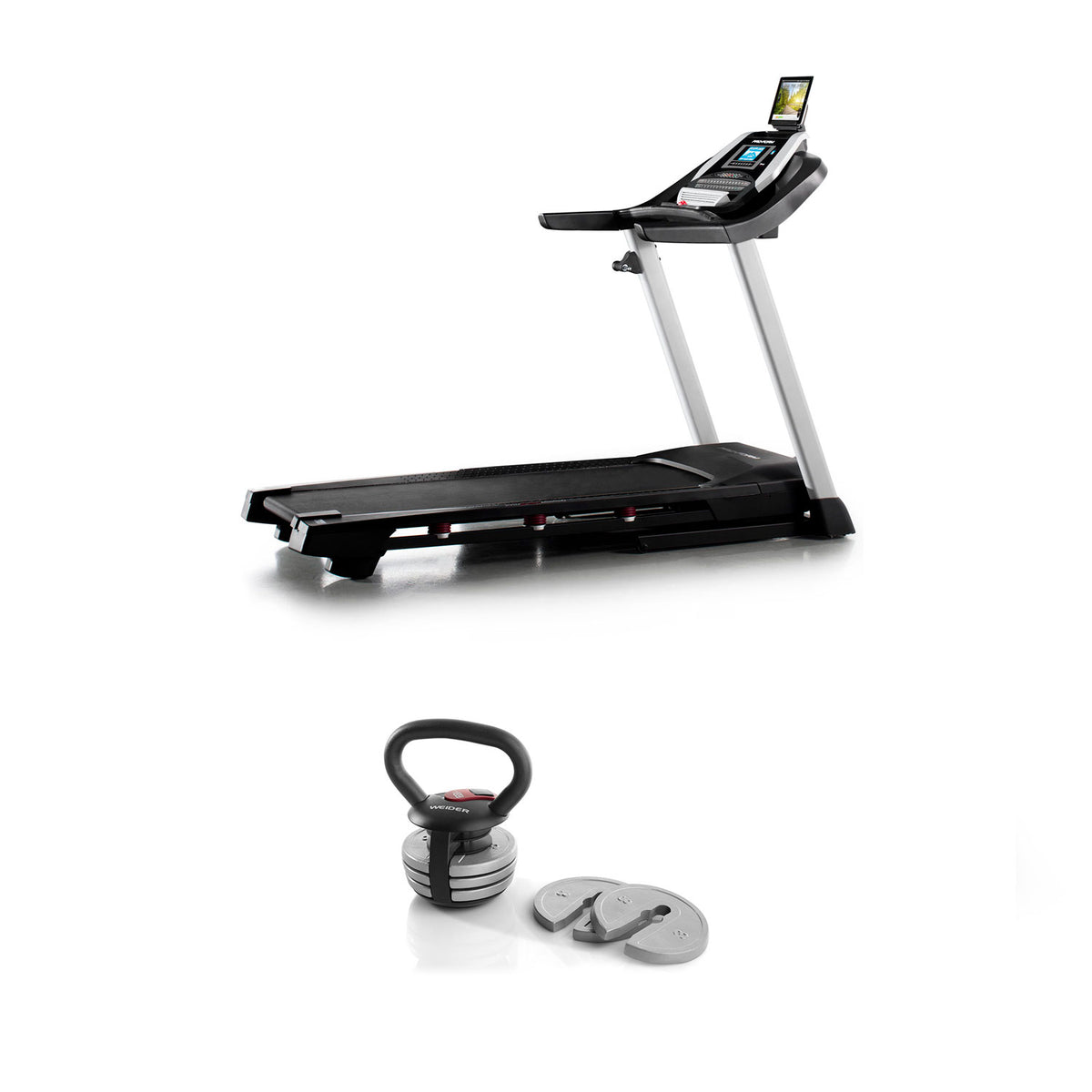 ProForm 905 CST iFit Folding Treadmill + Weider PowerBell 40 Pound Kettlebell