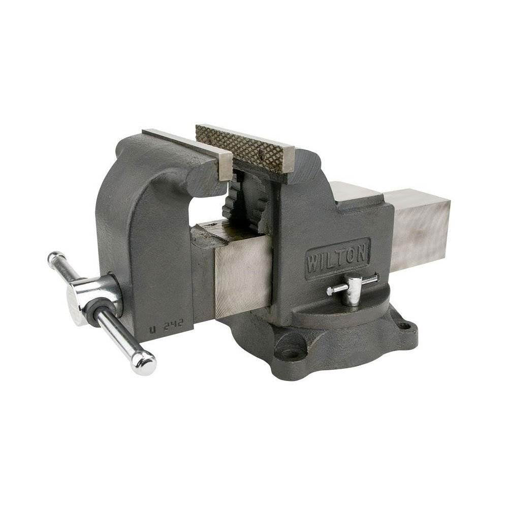 Wilton WS8 8 Inch Steel Swivel Base Work Bench Vise w/ 3 Piece Hammer Set Kit