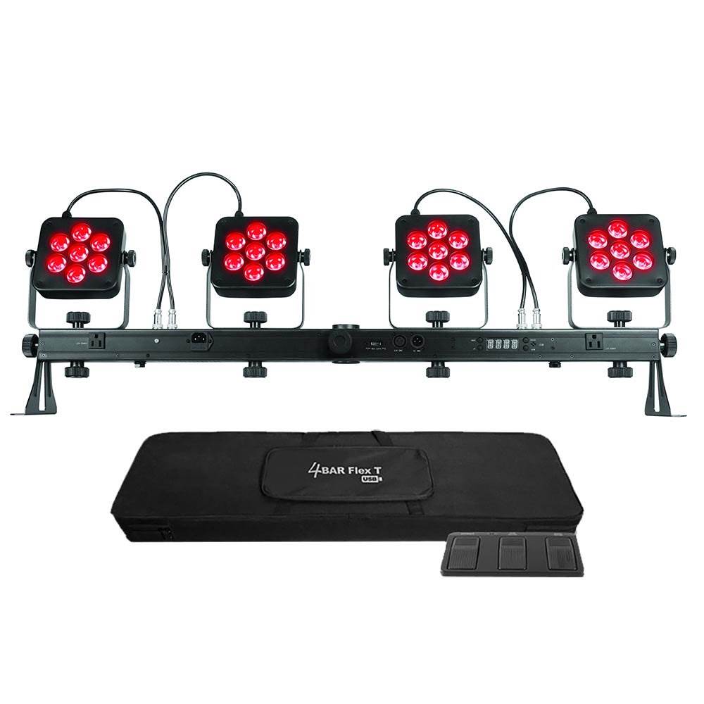 Chauvet DJ 4Bar Flex T USB LED RGB DMX Light Effect System w/ Footswitch & Case