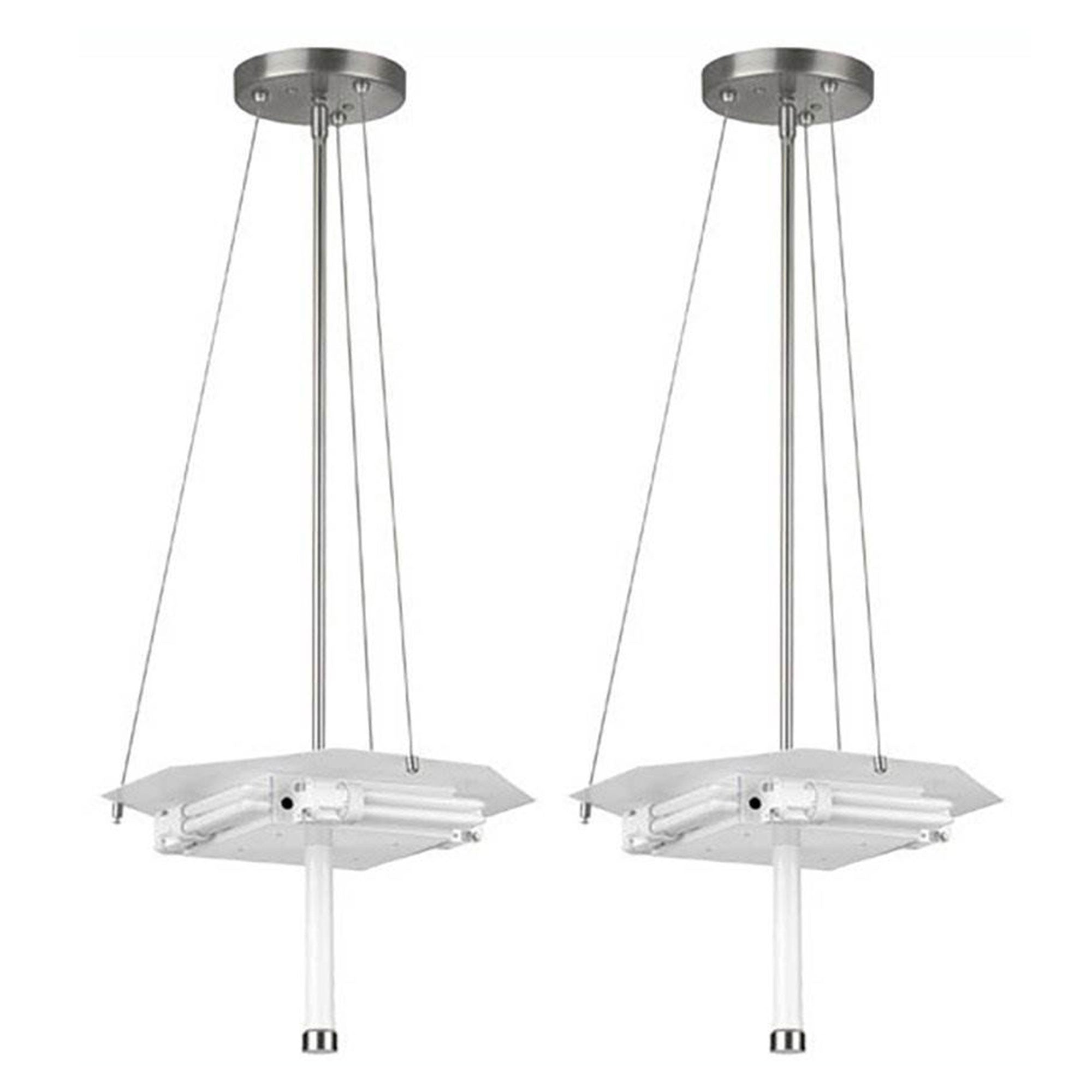 Philips Forecast Taylor 3 Light Pendant Fixture, Satin Nickel Finish (2 Pack)