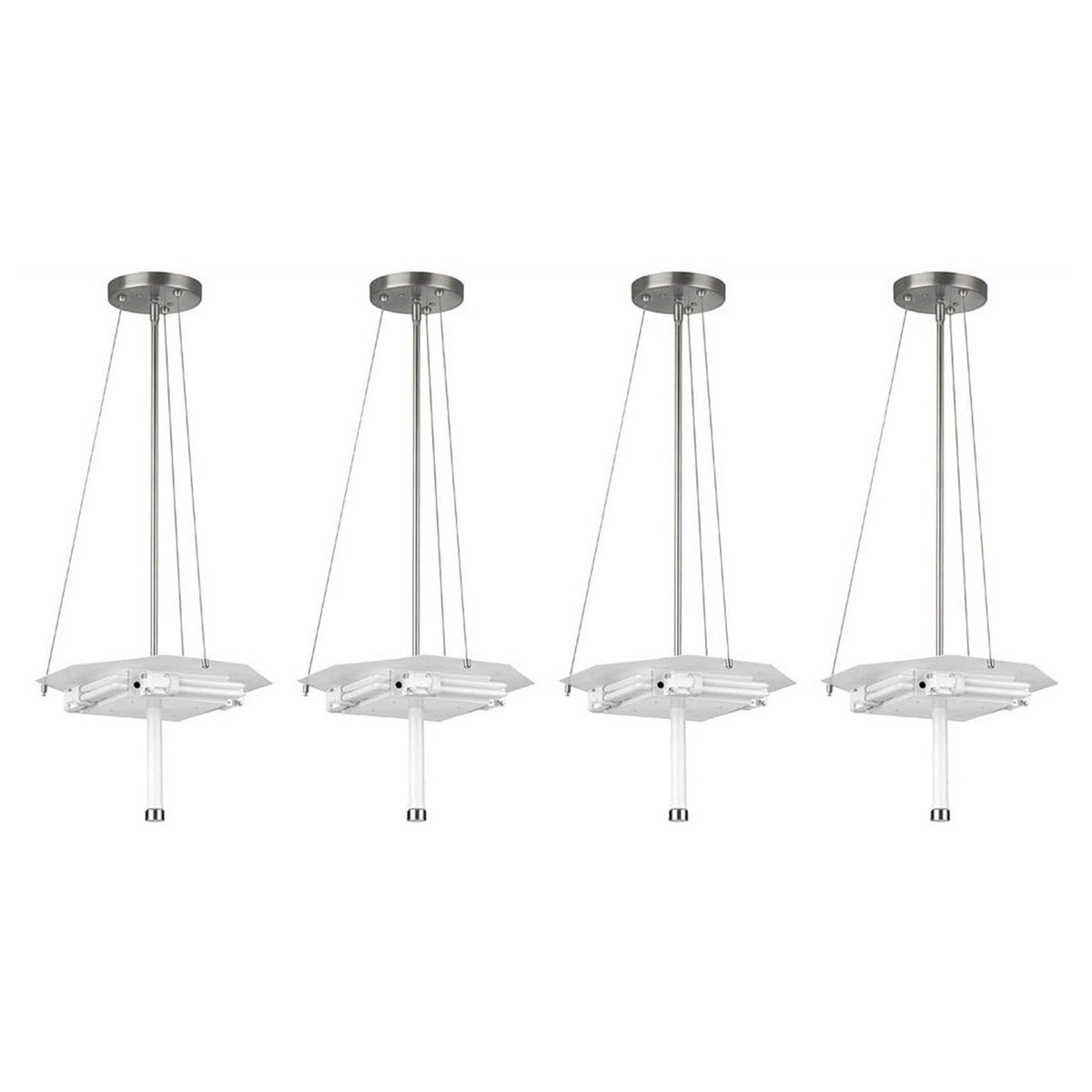 Philips Forecast Taylor 3 Light Pendant Fixture, Satin Nickel Finish (4 Pack)