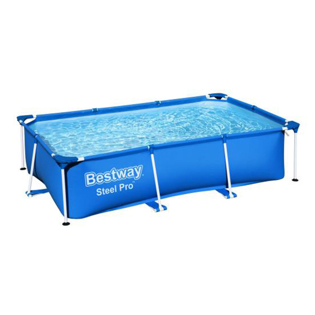 Bestway 8.5t x 5.5ft x 24in Rectangular Above Ground Pool Frame with Filter Pump - VMInnovations