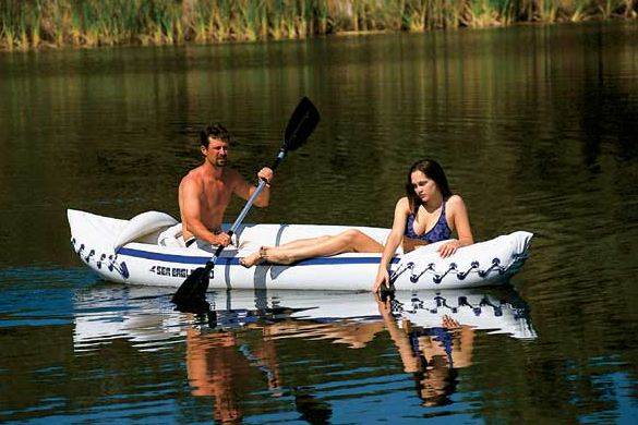 Sea Eagle 330 Inflatable Kayak w/ NRS Small Medium Life Vest, Red (2 Pack)