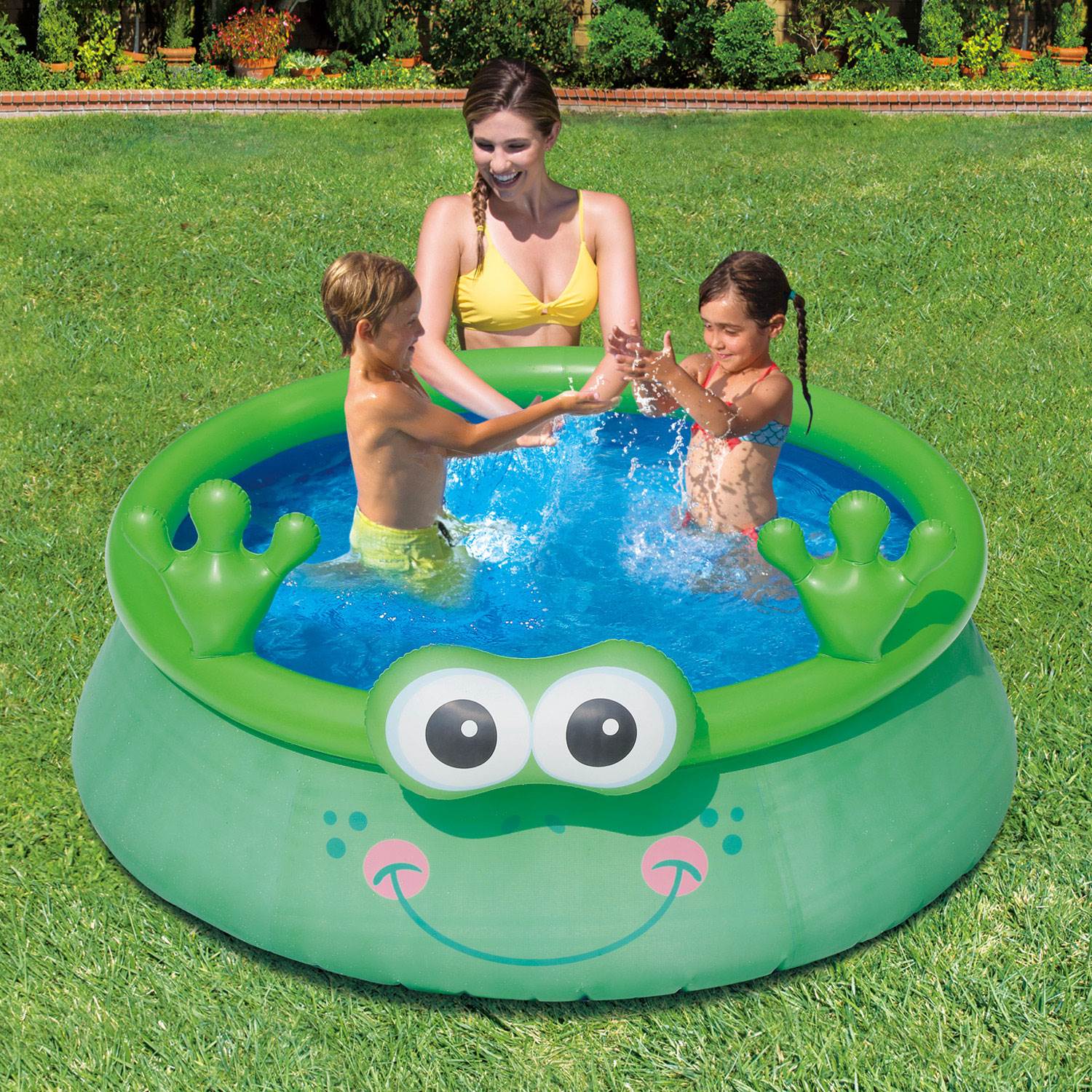 Summer Waves 6ft x 20in Inflatable Frog & Ice Cream Truck Pool & Play Center