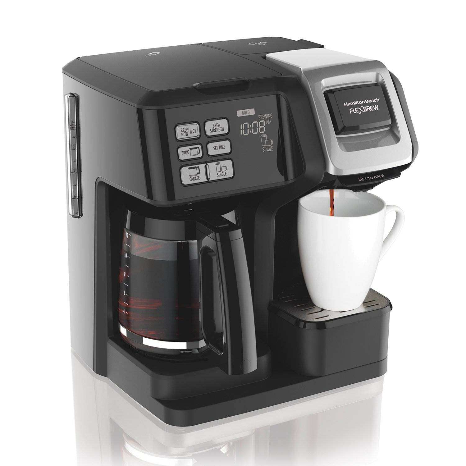 Hamilton Beach Coffee Maker w/ Top Press Breakfast Sandwich Maker & Recipe Book