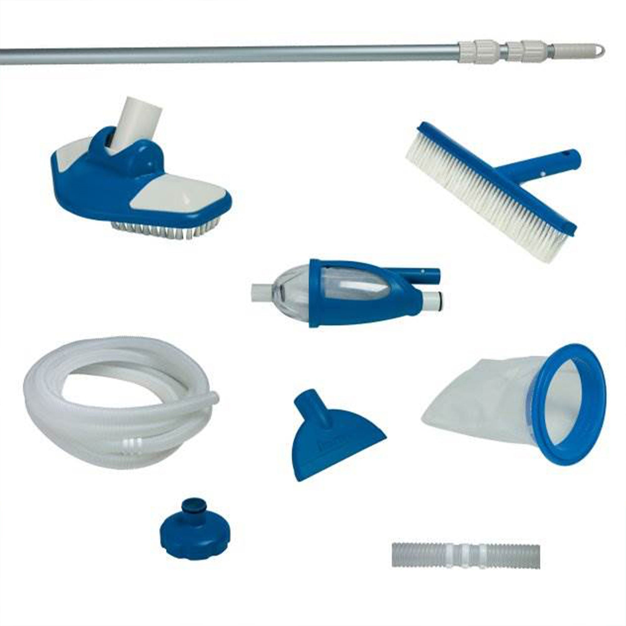 Intex 2100 GPH Above Ground Pool Sand Filter Pump w/ Deluxe Pool Maintenance Kit - VMInnovations