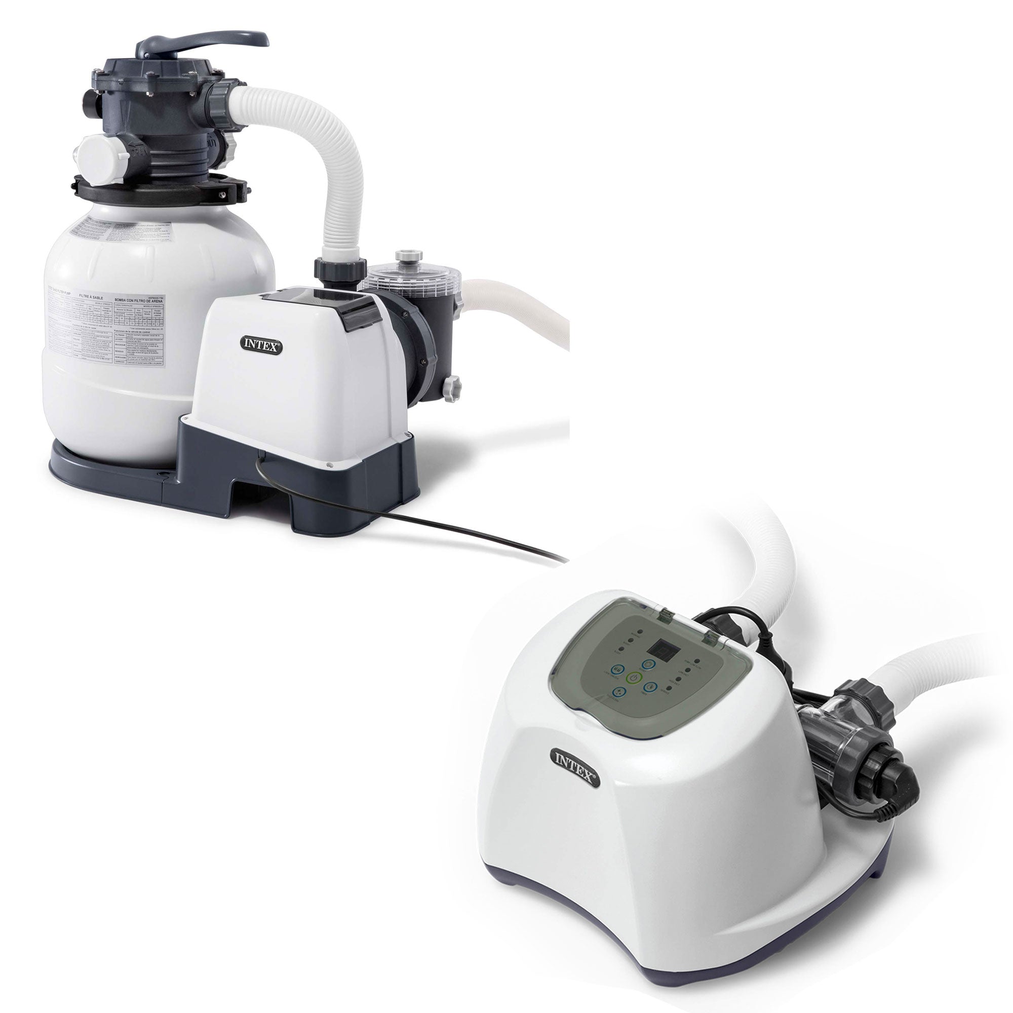 Intex 2100 GPH Pool Sand Filter Pump with Krystal Clear Saltwater System - VMInnovations