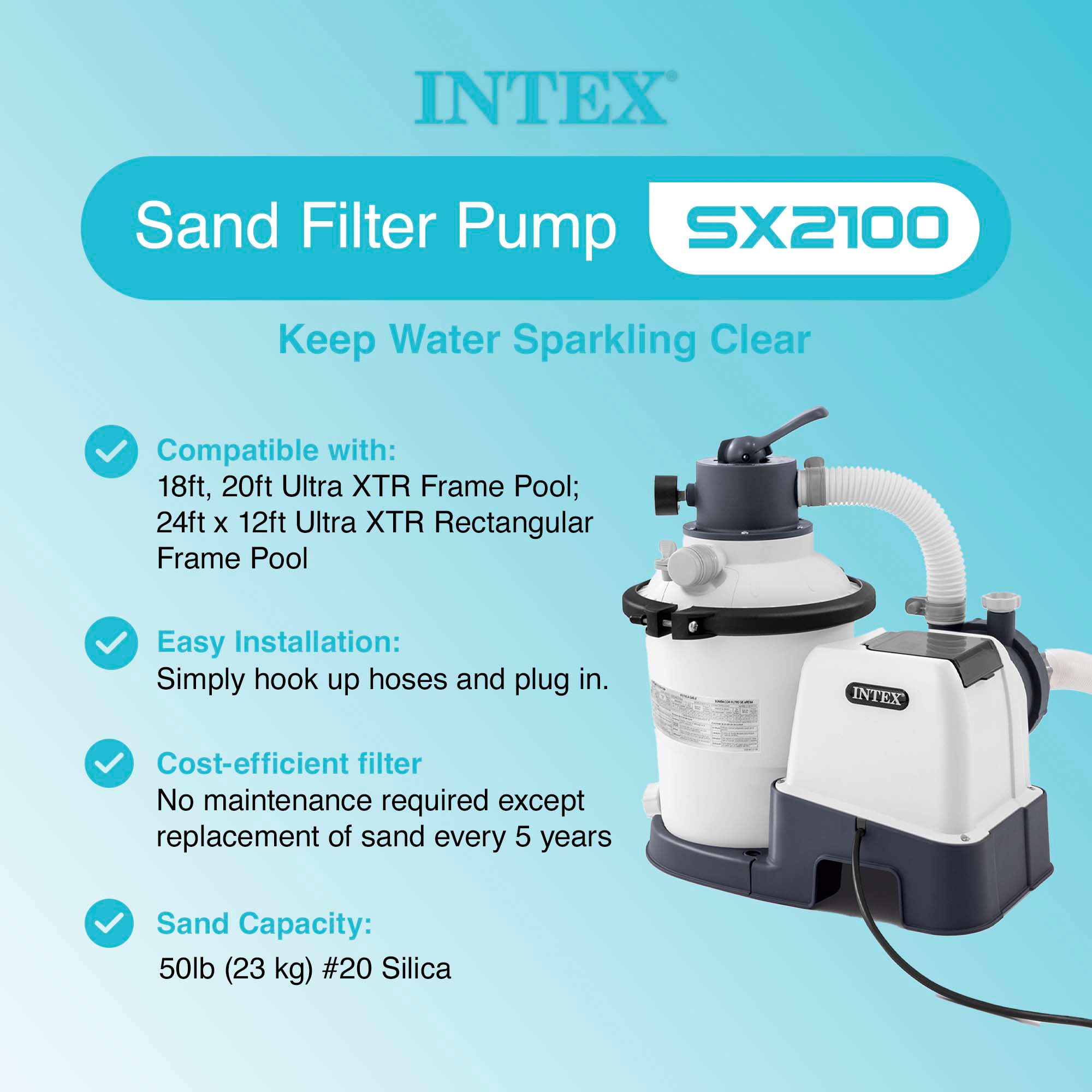 Intex 2100 GPH Pool Sand Filter Pump with Krystal Clear Saltwater System - VMInnovations