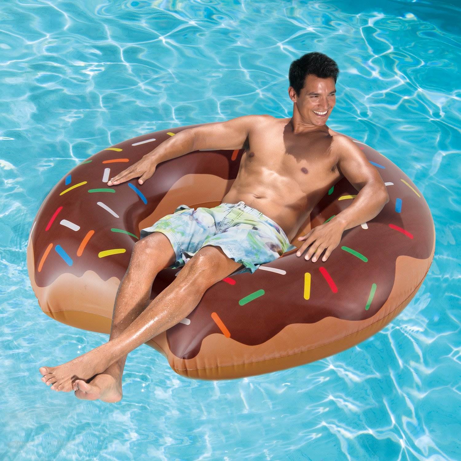Summer Waves Elite 24' x 52" Frame Pool Set + Giant Frosted Donut Pool Floats - VMInnovations
