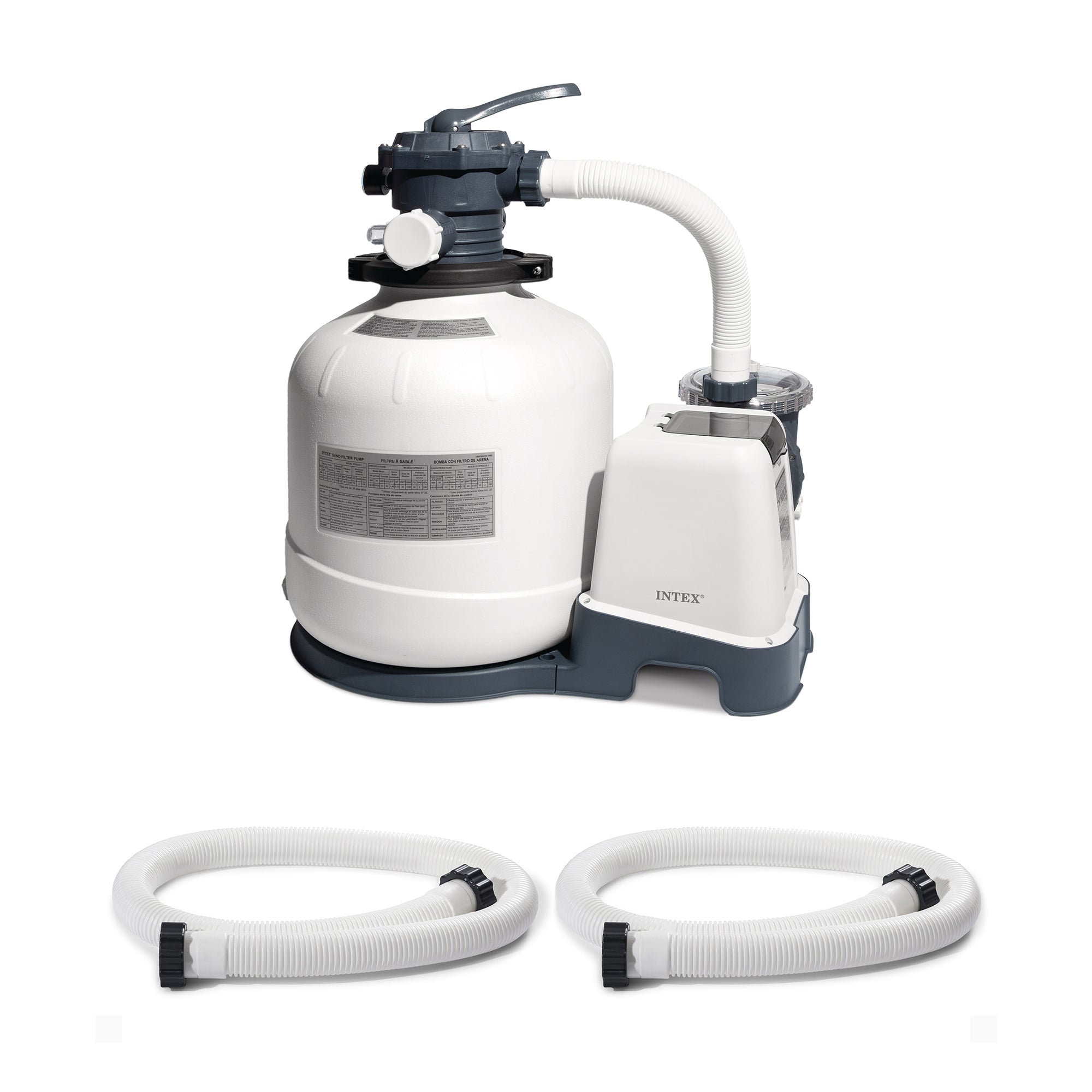 INTEX 3000 GPH Above Ground Pool Sand Filter Pump w/ 1.5 Inch Pump Hose (2 Pack)