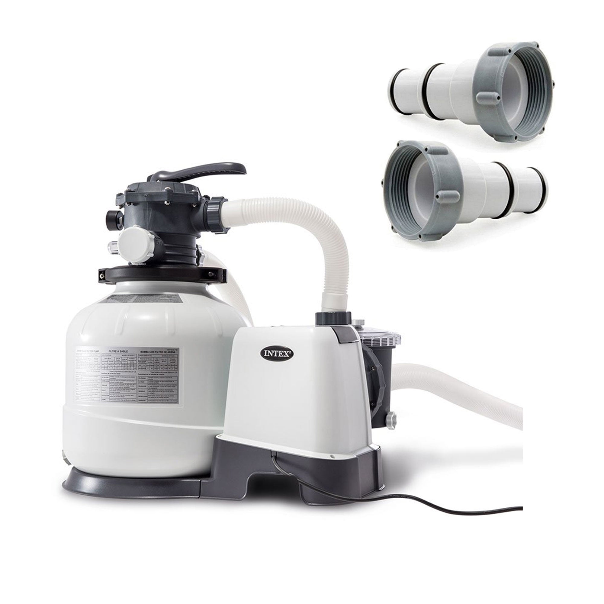 Intex 2800 GPH Above Ground Pool Sand Filter Pump w/Threaded Hose Adapter (Pair) - VMInnovations