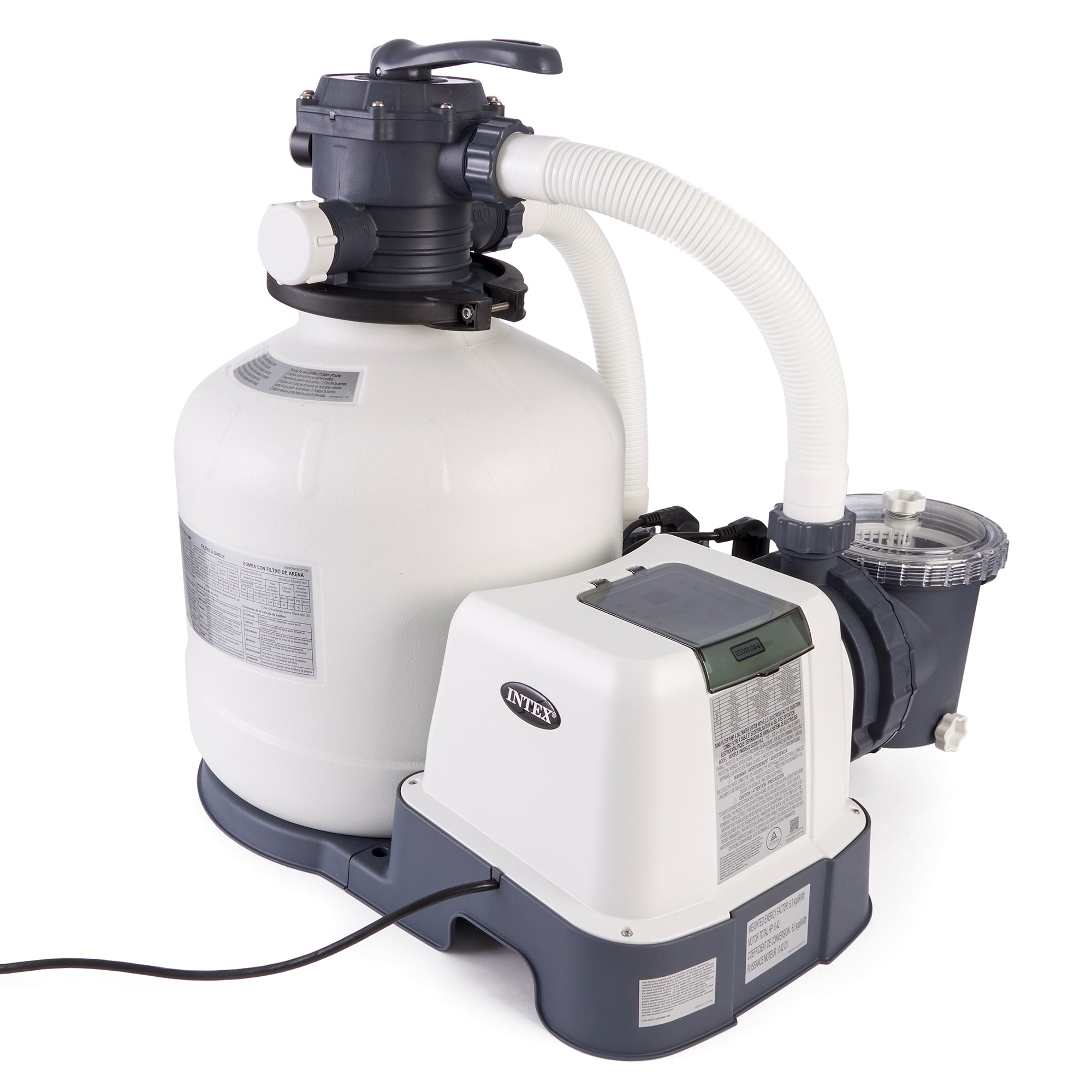 Intex 3000 GPH Sand Filter Pump & Deluxe Maintenance Kit for Above Ground Pools - VMInnovations