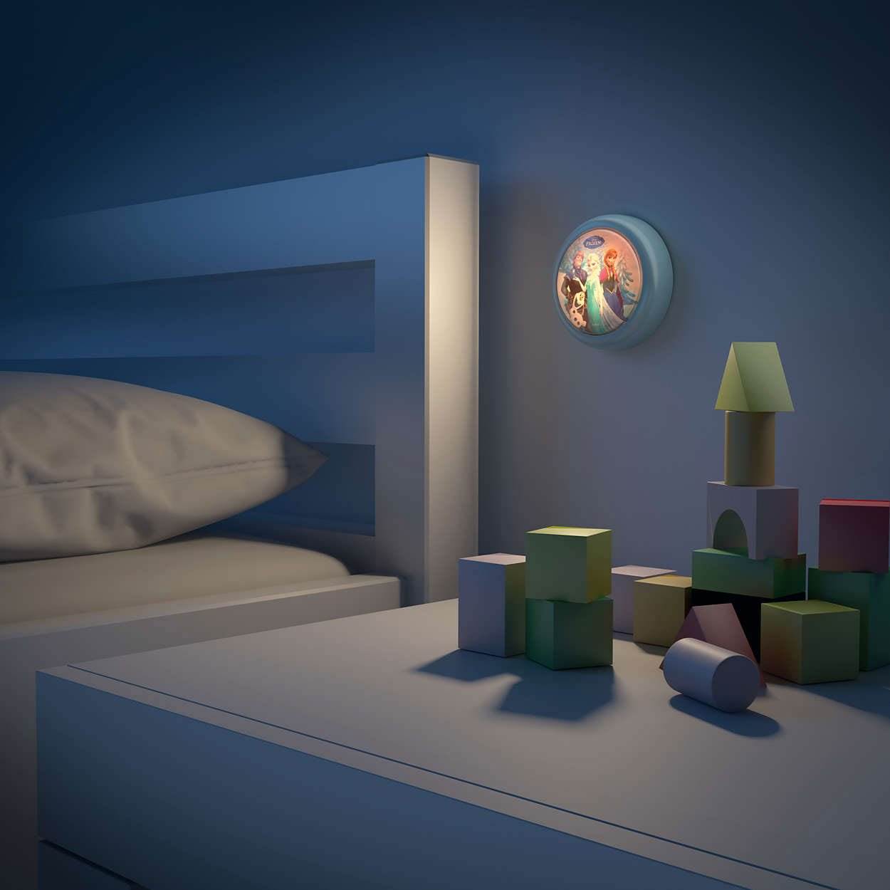 Philips Disney Frozen Push Touch Night Light w/ Philips Disney Frozen Lampshade