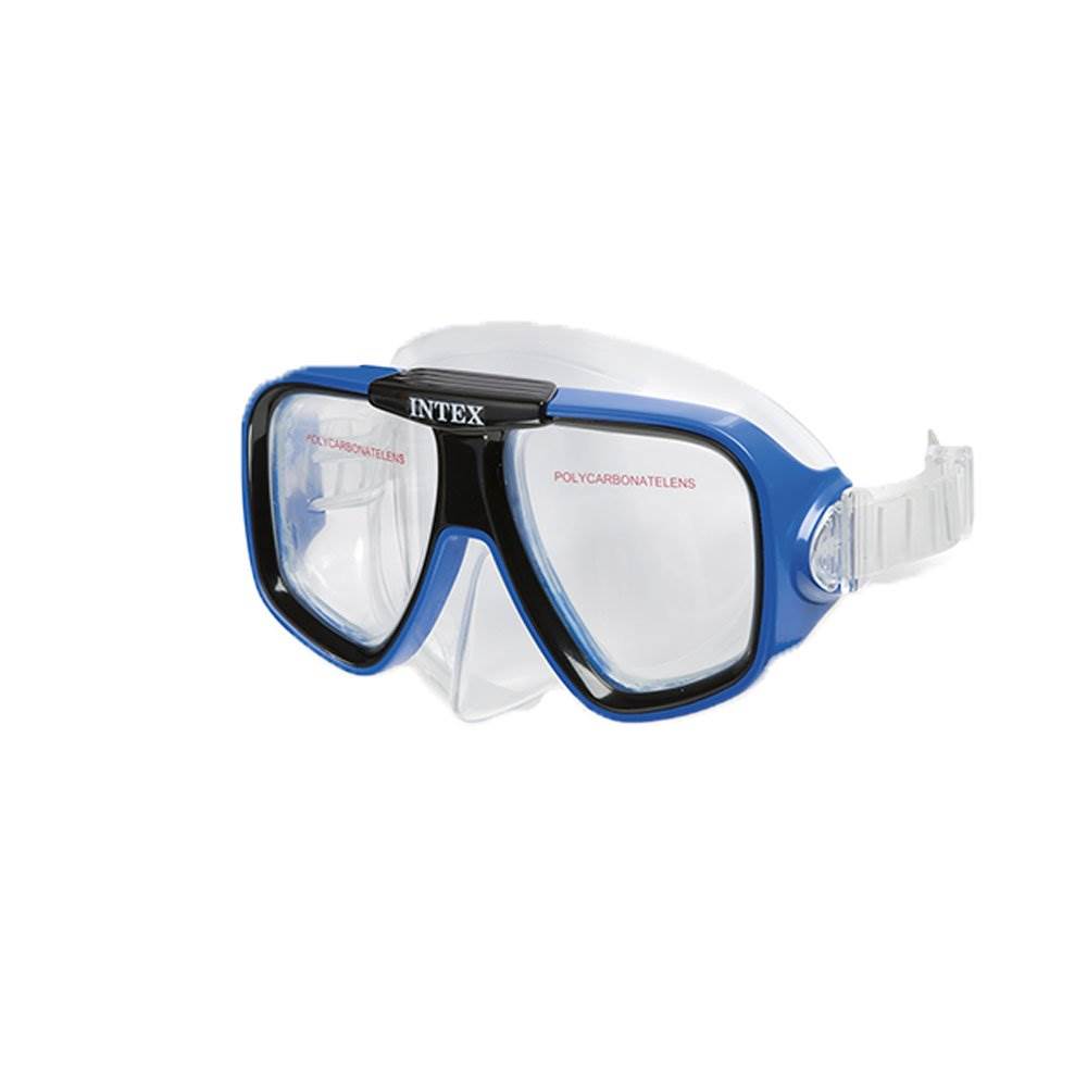 Intex Reef Rider Swimming Diving Mask & Snorkel Set for Ages 14+, Blue (2 Pack) - VMInnovations