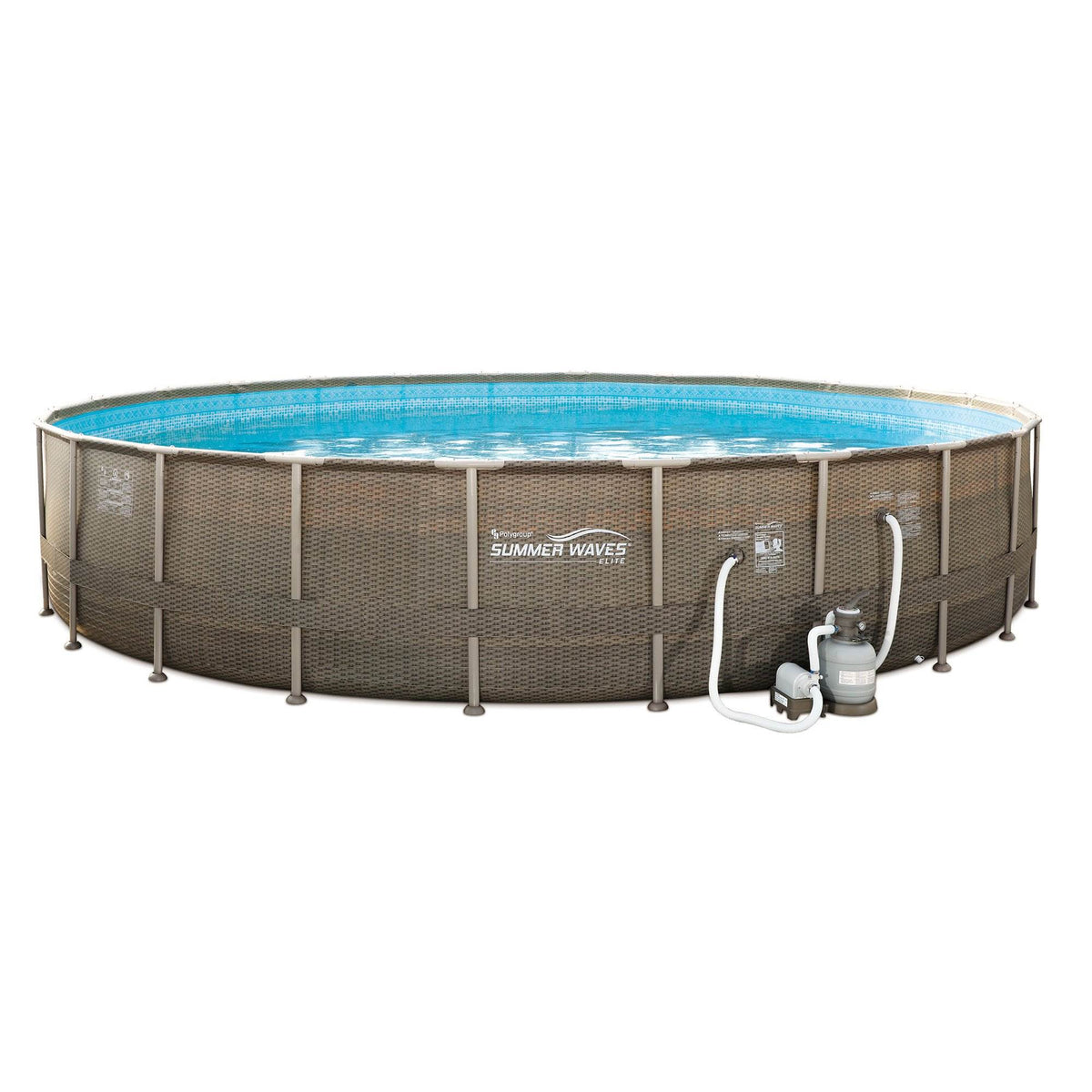 Summer Waves 24ft x 52in Frame Pool w/ Frosted Donut Inflatable Float (2 Pack)