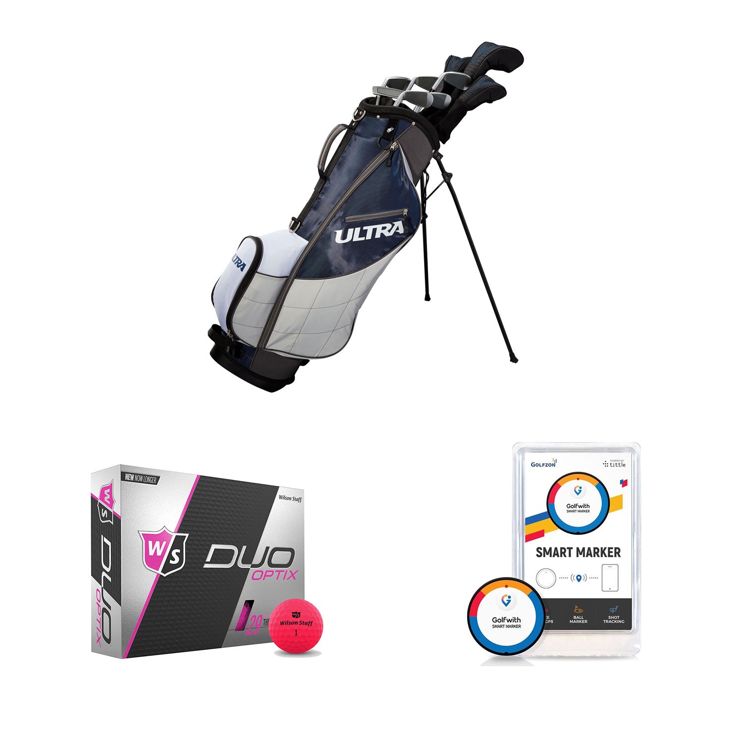 Wilson Men's Right-Handed Golf Clubs + Golf Balls + Golf Shot Distance Tracker