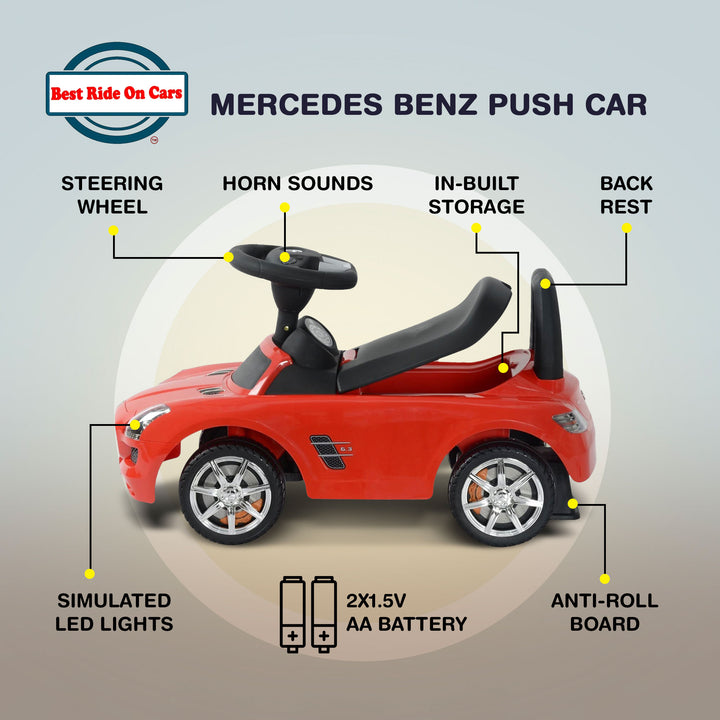 Best Ride On Cars Baby Toddler Ride-On Push Car with Sounds, Red - VMInnovations