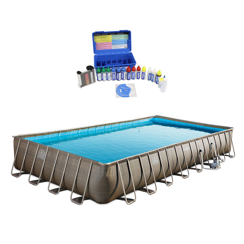 Summer Waves Elite 32 Foot Pool & Filter Pump Set w/ Taylor Pool Water Test Kit - VMInnovations
