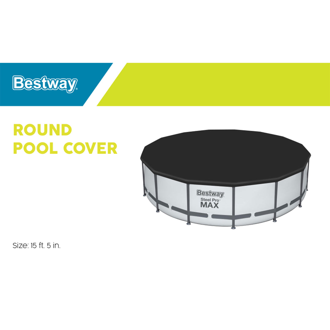 Bestway Flowclear Round 15' Pool Cover for Above Ground Frame Pools (Cover Only) - VMInnovations