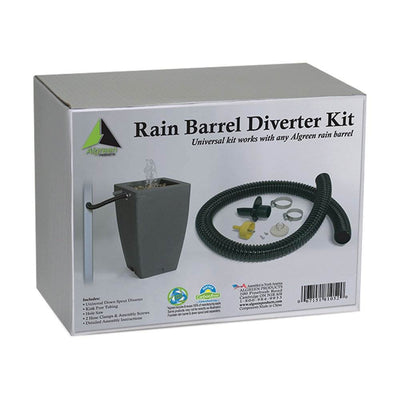 Algreen Gutter Downspout Diverter Kit + 50-Gallon Rain Water Collection Barrel