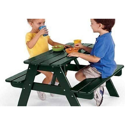 Little Colorado Wooden Toddler Picnic Table for Indoor and Outdoor Use, Green