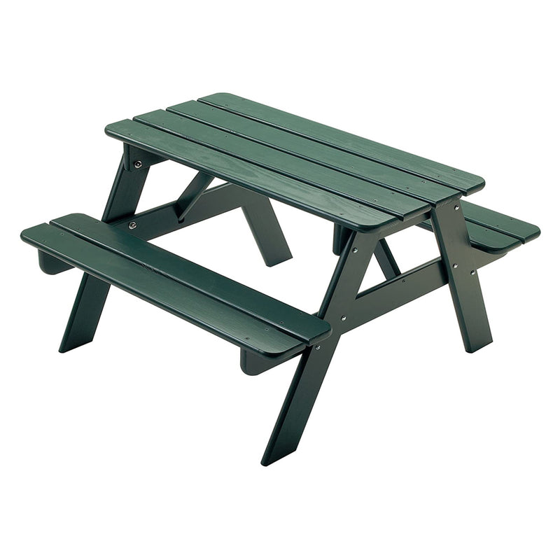 Little Colorado Wooden Toddler Picnic Table for Indoor and Outdoor Use, Green