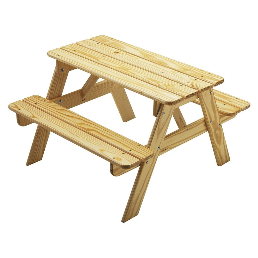 Little Colorado Wooden Toddler Picnic Table for Indoor and Outdoor Use, Natural