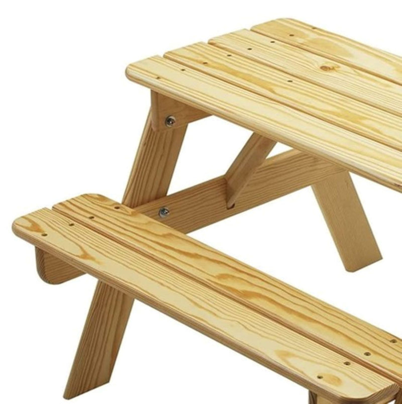 Little Colorado Wooden Toddler Picnic Table for Indoor and Outdoor Use, Natural