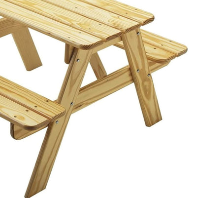 Little Colorado Wooden Toddler Picnic Table for Indoor and Outdoor Use, Natural