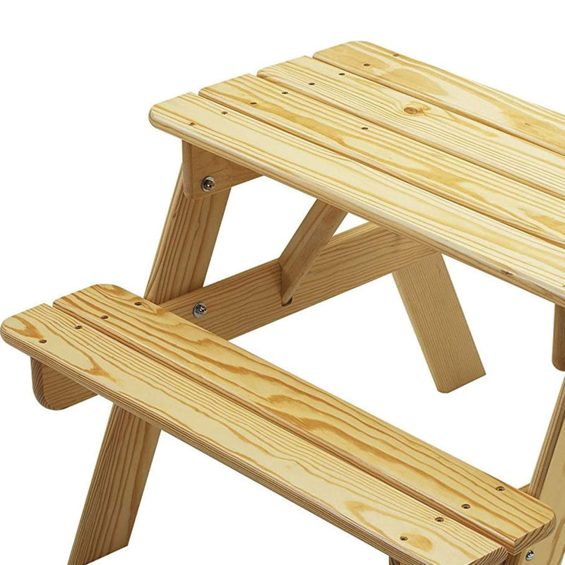 Little Colorado Wooden Toddler Picnic Table for Indoor Outdoor Use, Unfinished