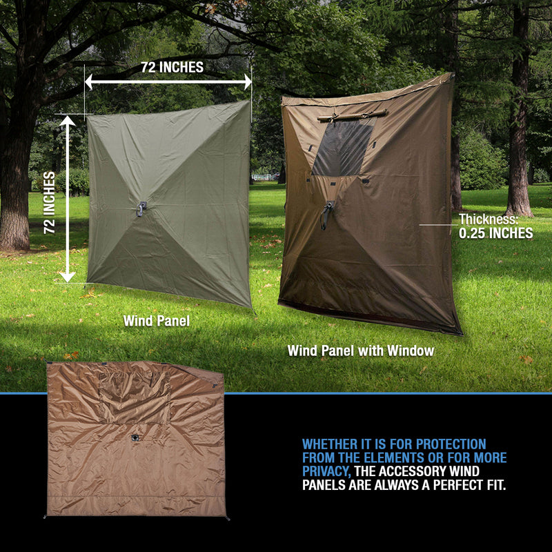Clam Quick-Set Screen Hub Tent Wind & Sun Panels, Accessory Only, Green (2 Pack)