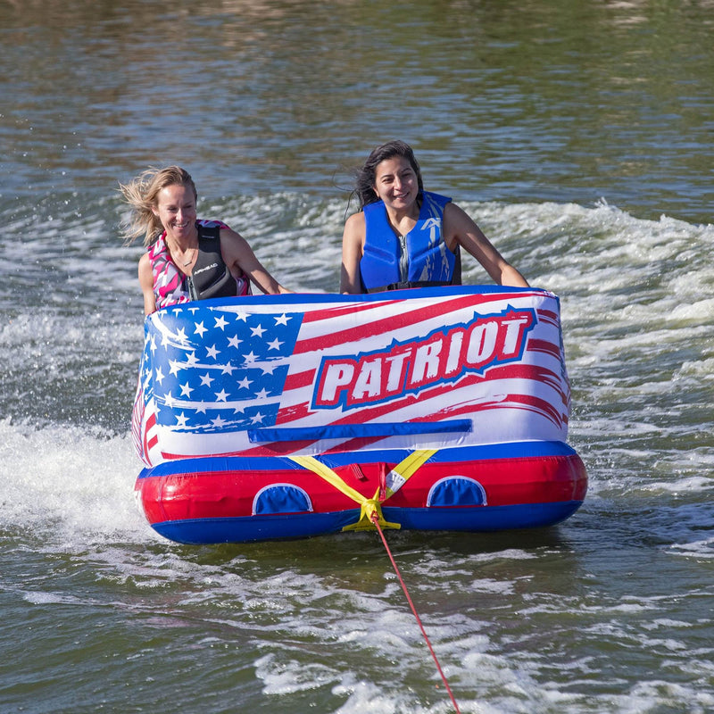 Airhead Patriot 2-Person Towable Kwik-Connect Chariot Style Tube with Tow Rope