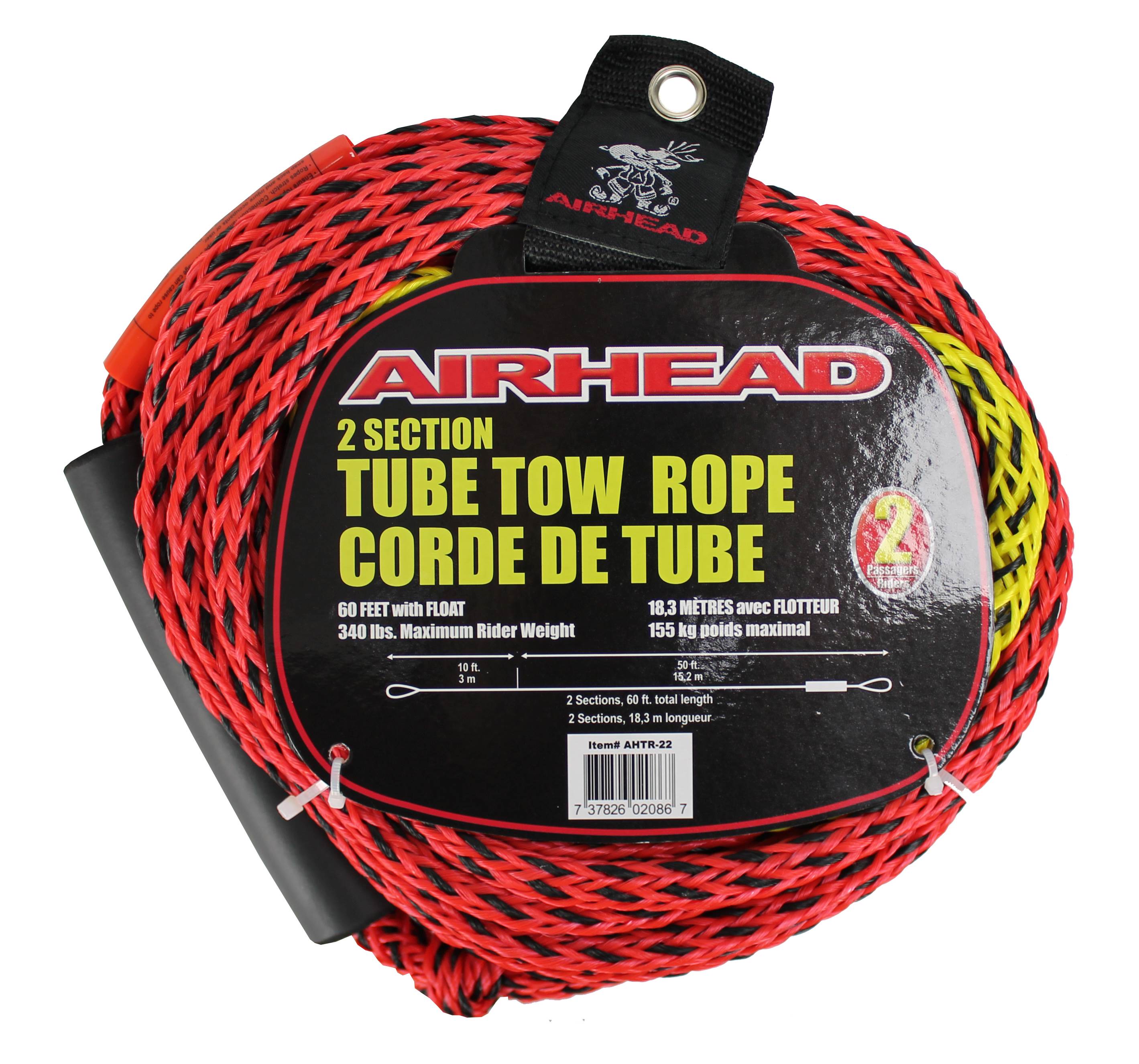 Big Mable 2-Rider Towable Tube & Towable Tube Rope 2 Section With Floater