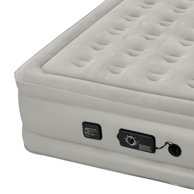 Insta-Bed Raised 19 Inch Queen Air Mattress w/ Built In Pump & Camping Bedding - VMInnovations