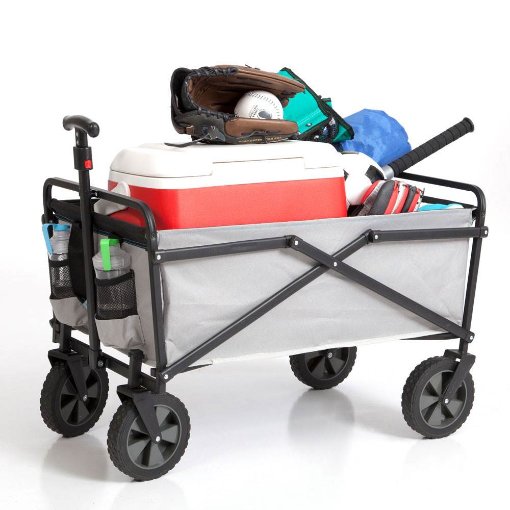 Seina 150lb Capacity Collapsible Steel Outdoor Utility Wagon Cart, Gray/Black - VMInnovations