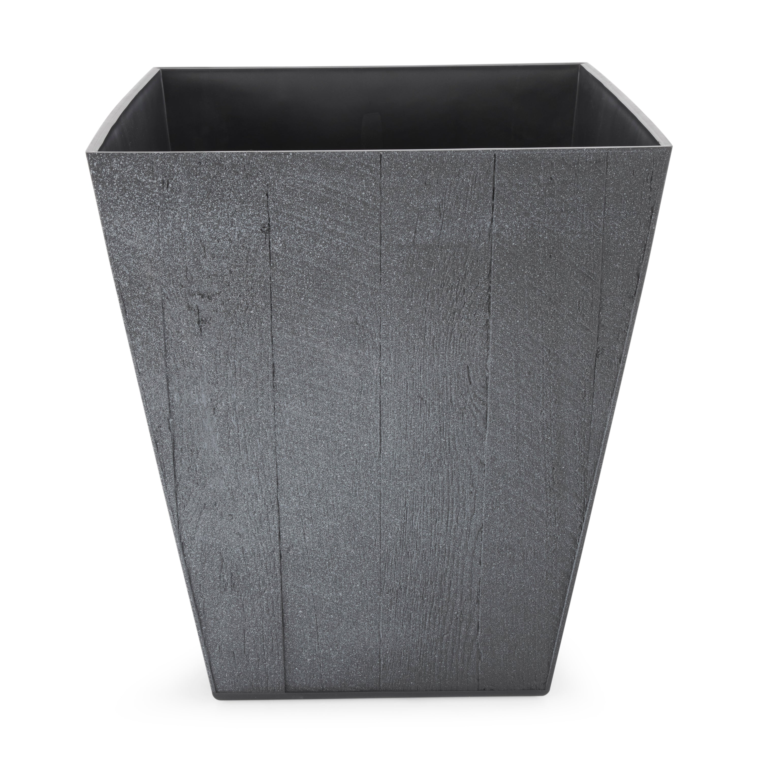 Suncast 16 Inch Farmington Decorative Rustic Wood Finish Garden Planter, Gray - VMInnovations