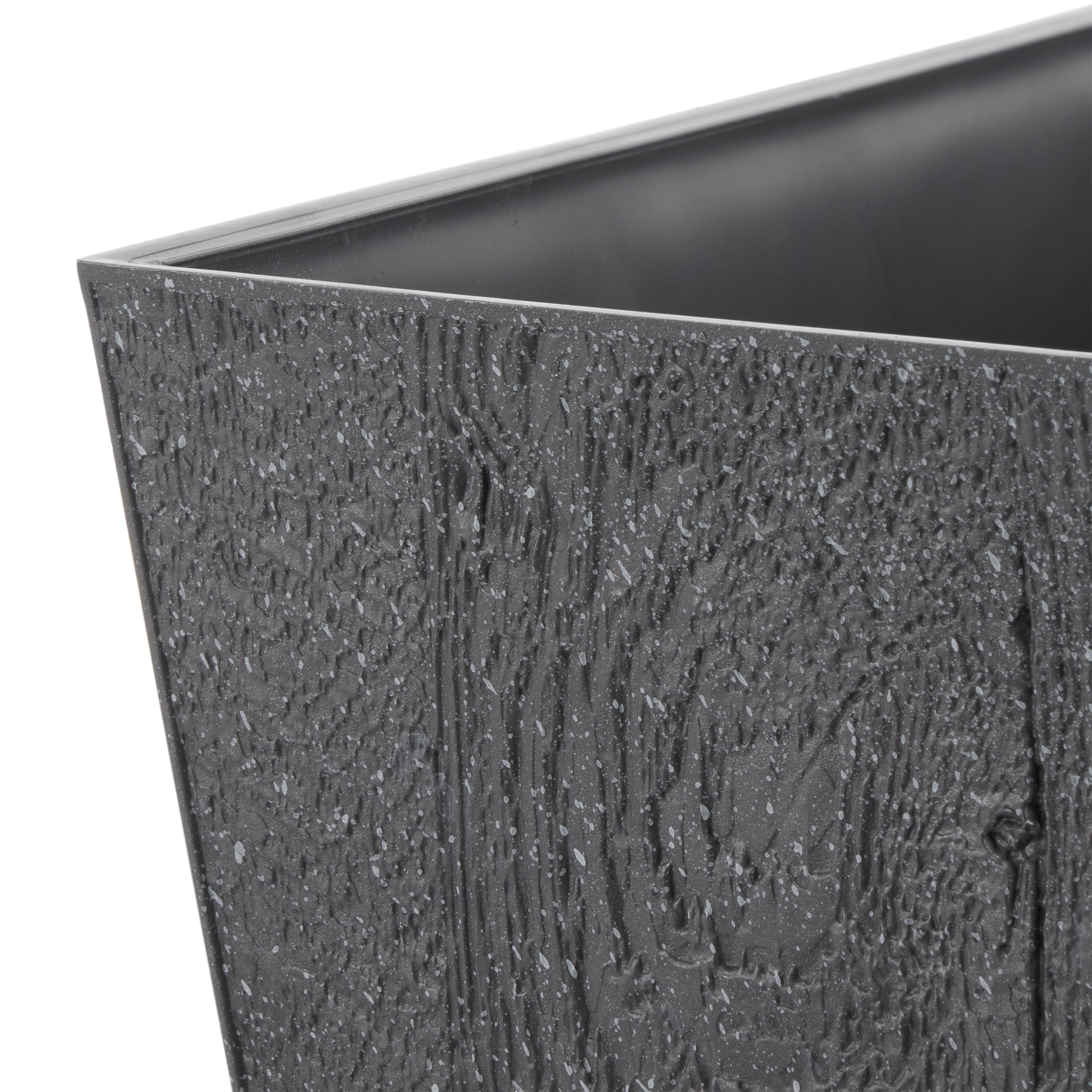 Suncast 16 Inch Farmington Decorative Rustic Wood Finish Garden Planter, Gray - VMInnovations